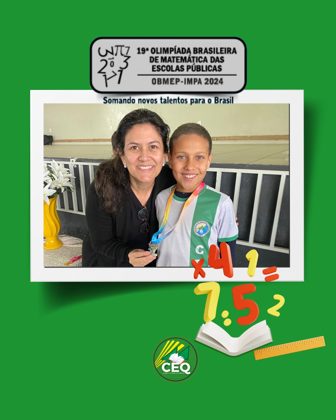 Medalhas e reconhecimento dos estudantes CEQ